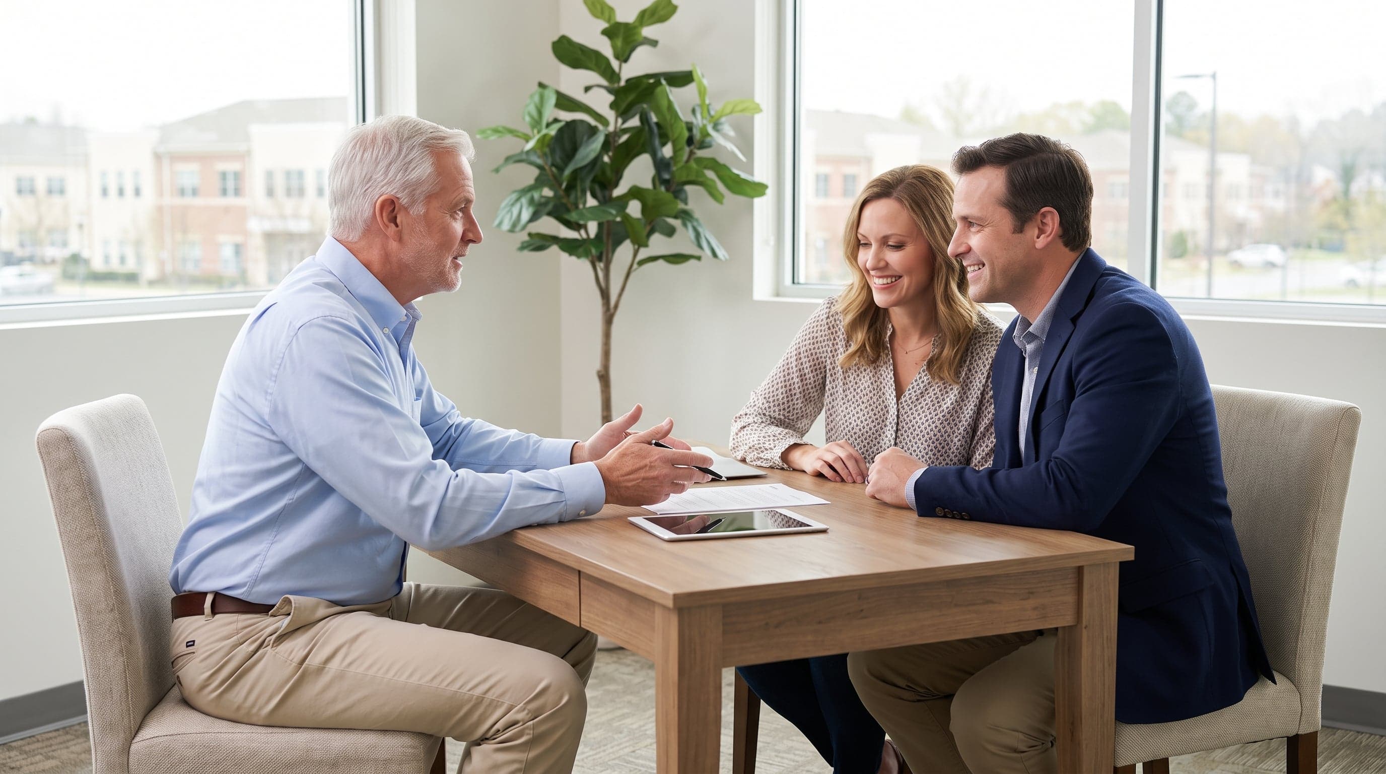 Financial advisor meeting with a couple